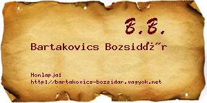 Bartakovics Bozsidár névjegykártya
